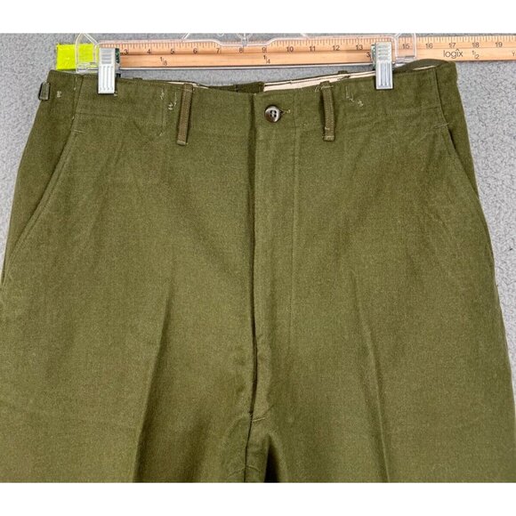 VINTAGE MENS FIELD WOOL M-1951 COMBAT TROUSERS KOREA MEDUIM LONG ARMY PANT - Picture 2 of 9